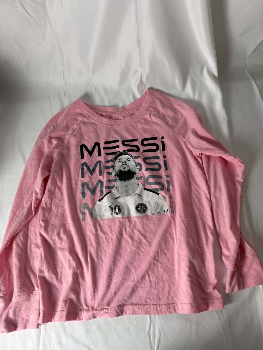 Messi Collection Pink Long Sleeve Graphic T-Shirt